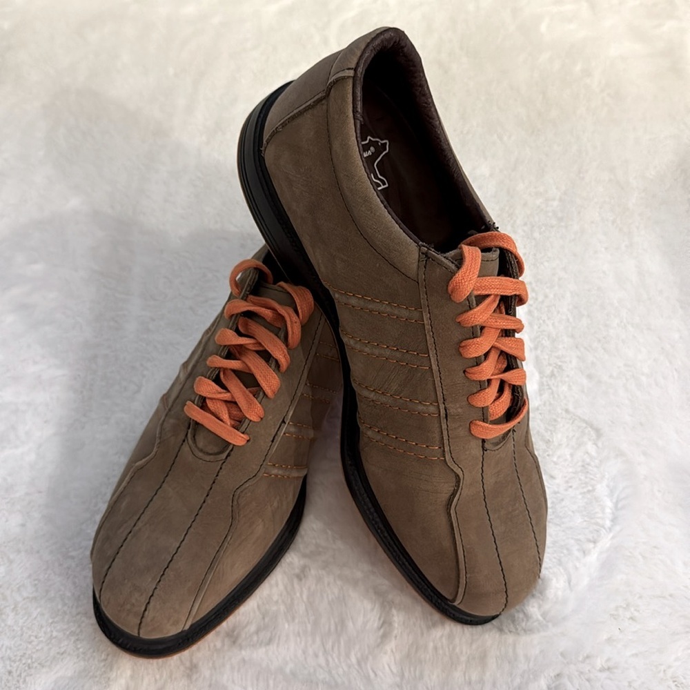 Jack Nicklaus Signature Golf Allen Edmonds Golf Shoes, Tan & Orange- Size 8 D